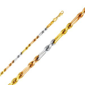 14K 3C 4mm Figarope Chain