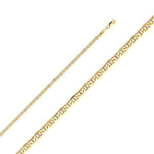 14KY 3.5mm Hollow Mariner Bevel Chain