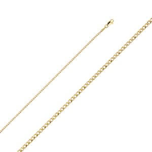 14KY 2mm Hollow Cuban Bevel Chain