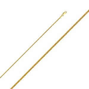 14KY 1.4mm Round Wheat Chain