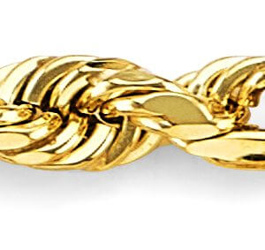 14KY 5mm Hollow Figaro Rope Chain