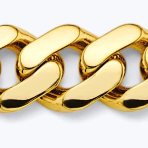 14K 2T 9.5mm Monaco Curb with CZ Lock Chain