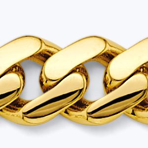14K 2T 8.0mm Monaco Curb with CZ Lock Chain