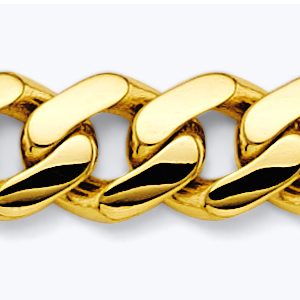 14K 2T 6.5mm Monaco Curb with CZ Lock Chain