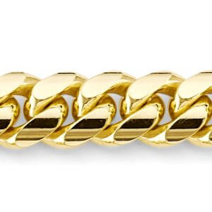 14KY 9.1mm Solid Miami Cuban Chain
