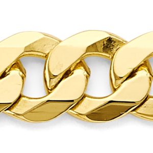 14KY 10mm Solid Bevelled Curb Chain