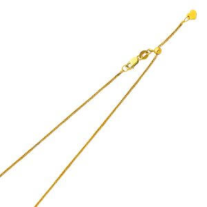 14KY 0.8mm Adjustable Square Wheat Chain