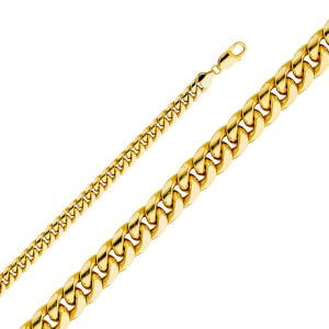 14KY 7.4mm Hollow Miami Cuban Chain