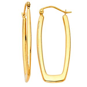 14KY Rectangle Hollow Earrings (15X35mm)
