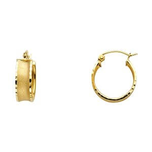 14KW Side DC Hoop Earrings (15mm)
