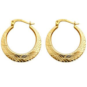 14KY DC Moon Shape Hollow Earrings (22mm)