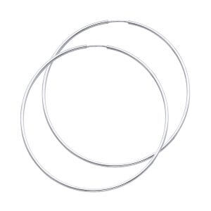 14KW 1.5mm Round Tube Polished Endless Hoop Earrings (55mm)