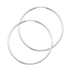 14KY 1.5mm Round Tube Polished Endless Hoop Earrings (35mm)