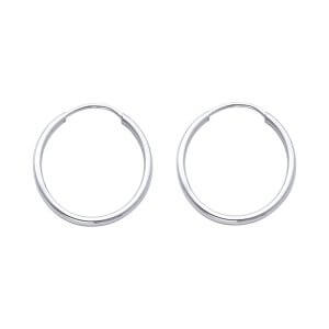 14KW 1.5mm Round Tube Polished Endless Hoop Earrings (1 7mm)
