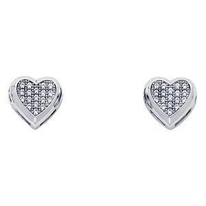 14KW Heart CZ Earrings (ER319)
