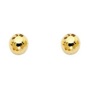 14KY 8mm D Ball Earrings with Puch-back