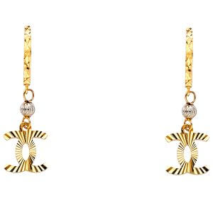 14KY DC Fancy Hanging Earrings