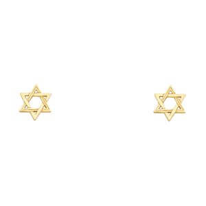 14KY Small Jewish Star Post Earrings