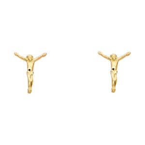 14KY Small Jesus Post Earrings