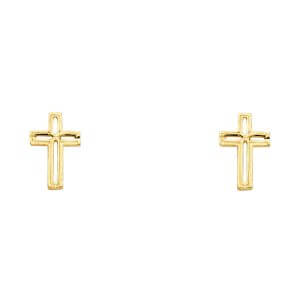 14KY Small Cross Post Earrings