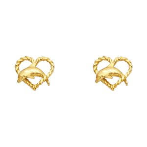 14KY Small Dolphin Post Earrings