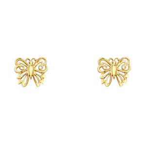 14KY Small Butterfly Post Earrings