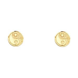 14KY Small Eastern Lucky Post Earrings