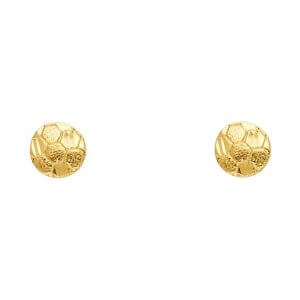 14KY Small Soccer Ball Post Earrings