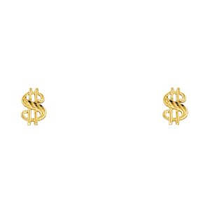 14KY Small $ Symbol Post Earrings