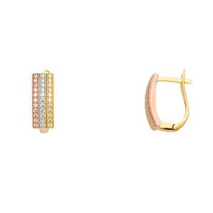 14K 3C Fancy CZ Earrings