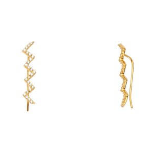 14KY Fancy Clip Style CZ Earrings