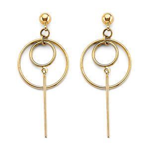 14KY Dangling Circle Earrings