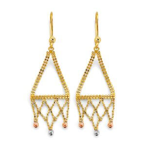 14K 3C Beaded Earrings