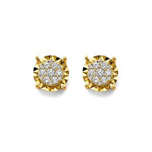 14KY CZ Cluster Earrings/Set