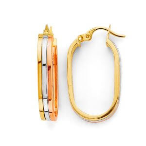 14K 3C Line U Shape Earrings