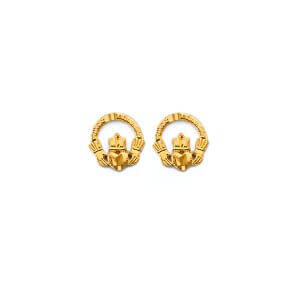 14KY Claddagh Push Back Earrings