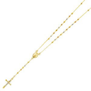 14K 3C 3mm Disco Ball Rosa Necklace Chain - 26"