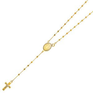 14KY 2.5mm Disco Ball Rosa Necklace