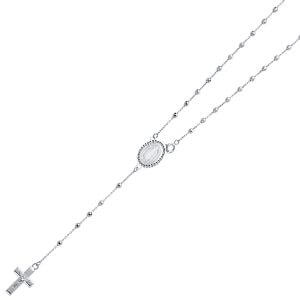 14KW 2.5mm Disco Ball Rosa Necklace