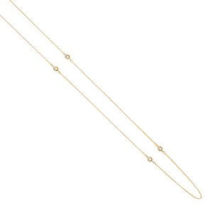 14KY CZ Bazel by The YaRound Necklace 17+1