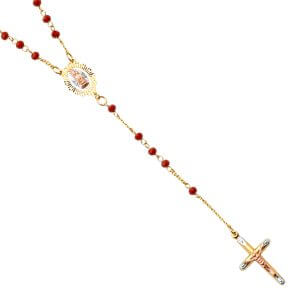 14K Gem Stone Rosary Necklace