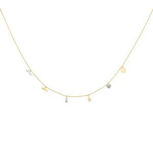 14K 2T Dangling Light Necklace