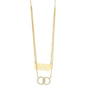 14KY 2Lines Necklace with CZ Eternity