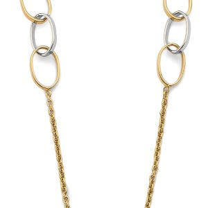 14K 2T Triple Together Oval Necklace