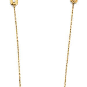 14KY Flat Paperclip Necklace