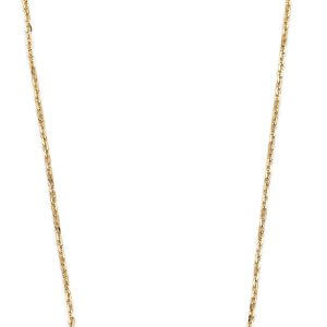 14KY Curved CZ Square Engravable Bar Necklace