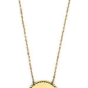 14KY DC Engravable Round Pendant Necklace