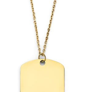 14KY Plain Engravable Dog Tag Necklace