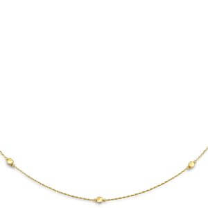 14KY String Necklace with Square & Round Ball