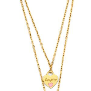 14KY Mom & daughter Heart Necklace